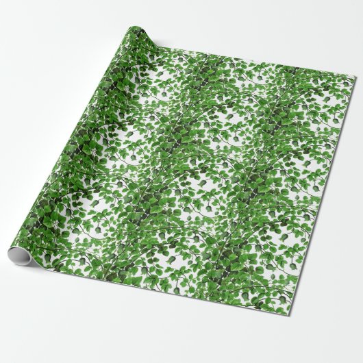 Green Ivy Vine Botanical Cadeaupapier (Uitgerold)