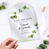 Green Ivy Vine Waterverf Wedding Save the Date Acryl Uitnodigingen