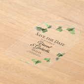 Green Ivy Vine Waterverf Wedding Save the Date Acryl Uitnodigingen (Laagn)