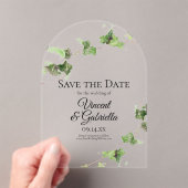 Green Ivy Vine Waterverf Wedding Save the Date Acryl Uitnodigingen (Insitu (Draagbaar))