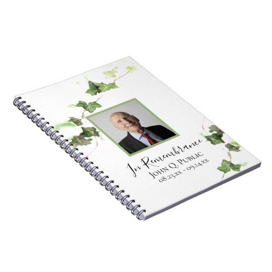 Green Ivy Waterverf Uitvaartmonument Gastenboek Notitieboek (Rechterzijde)