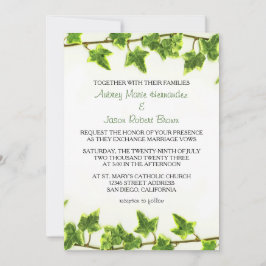 Green Ivy - Wedding Invitation Kaart