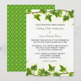 Green Ivy - Wedding Invitation Kaart