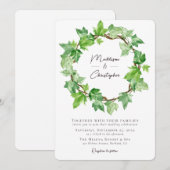Green Ivy Wreath Wedding Kaart (Voorkant / Achterkant)