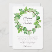 Green Ivy Wreath Wedding Kaart (Voorkant)