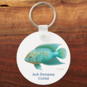 Green Jack Dempsey Cichlid Sleutelhanger (Voorkant)