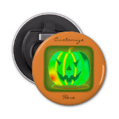 Green Jack o'lantern Halloween Thunder_Cove Button Flesopener (Voorkant)