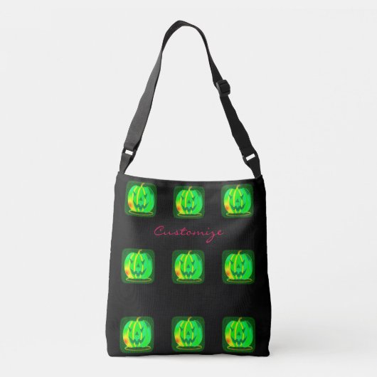 Green Jack o'lantern Halloween Thunder_Cove Crossbody Tas (Achterkant)