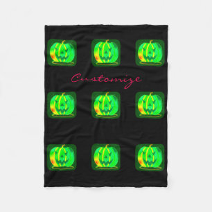 Green Jack o'lantern Halloween Thunder_Cove Fleece Deken