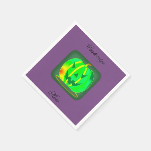 Green Jack o'lantern Halloween Thunder_Cove Servetten (Hoek)