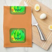 Green Jack o'lantern Halloween Thunder_Cove Theedoek (Quarter Fold)