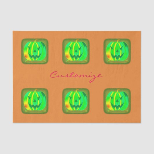 Green Jack o'lantern Halloween Thunder_Cove Tissuepapier (Voorkant)