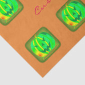 Green Jack o'lantern Halloween Thunder_Cove Tissuepapier (Detail)