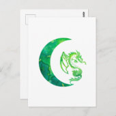 Green Jade Moon en Dragon Briefkaart (Voorkant / Achterkant)