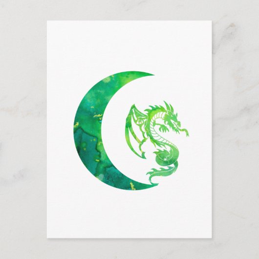 Green Jade Moon en Dragon Briefkaart (Voorkant)