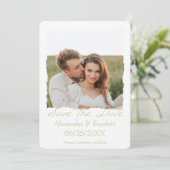 Green Jagged Lijst Foto slaat de datum op Aankondiging (Staand voorkant)