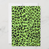 Green Jaguar Print Girls Uitnodiging (Achterkant)