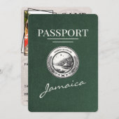 Green Jamaica Passport Bewaar de datum Save The Date (Voorkant / Achterkant)