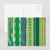 Green Japanese Woodblock Textile Patterns Briefkaart (Voorkant / Achterkant)