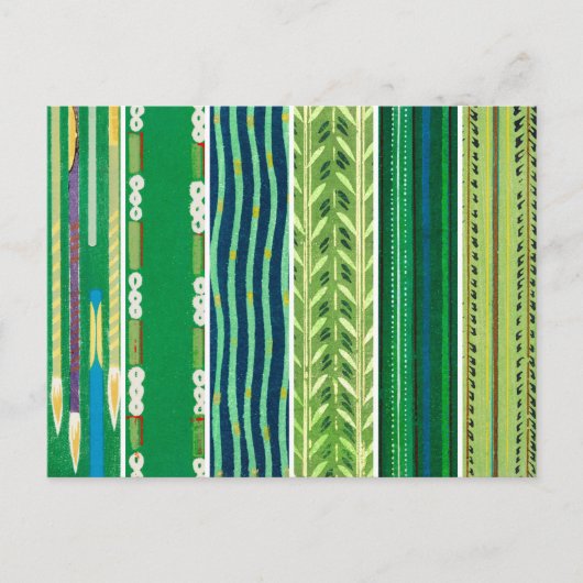Green Japanese Woodblock Textile Patterns Briefkaart (Voorkant)