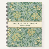 Green Jasmine Botanical Pattern Sketchbook Notitieboek (Voorkant)