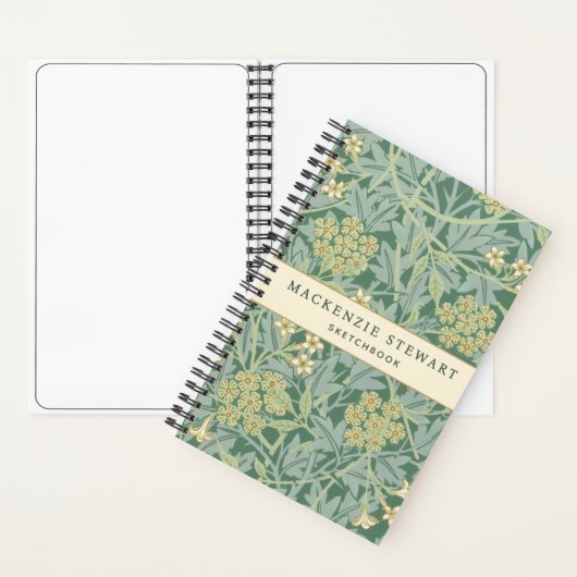 Green Jasmine Botanical Pattern Sketchbook Notitieboek (Binnen)