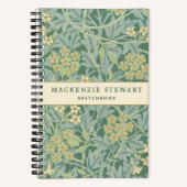 Green Jasmine Botanical Pattern Sketchbook Notitieboek (Voorkant)