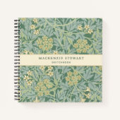Green Jasmine Botanical Pattern Sketchbook Notitieboek (Voorkant)