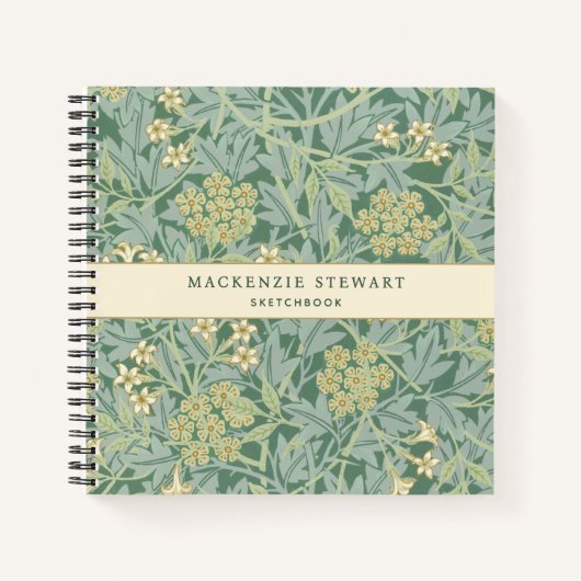 Green Jasmine Botanical Pattern Sketchbook Notitieboek (Voorkant)