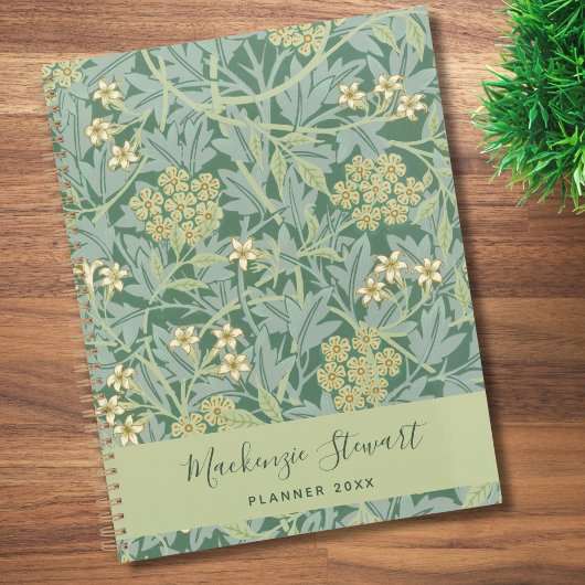 Green Jasmine Floral Pattern 2026 Planner