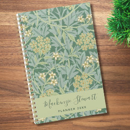 Green Jasmine Floral Pattern 2026 Planner