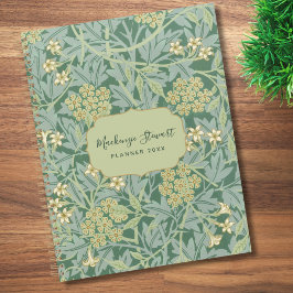 Green Jasmine Floral Pattern 2026 Planner