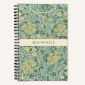 Green Jasmine Floral Pattern Notitieboek (Voorkant)