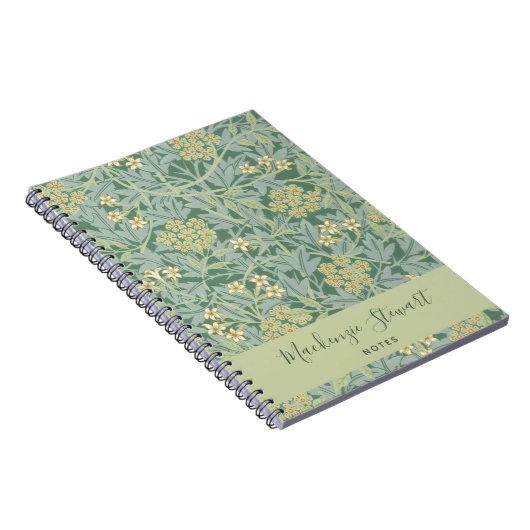Green Jasmine Floral Pattern Notitieboek (Rechterzijde)