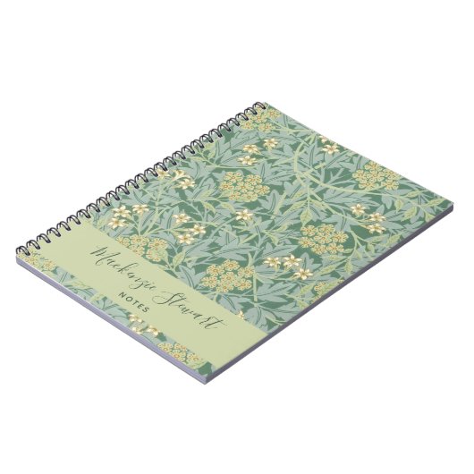 Green Jasmine Floral Pattern Notitieboek (Linkerzijde)