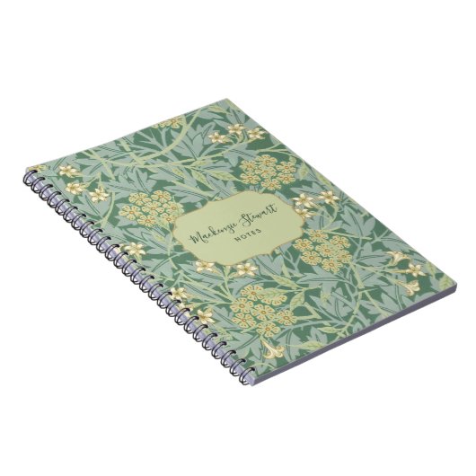 Green Jasmine Floral Pattern Notitieboek (Rechterzijde)