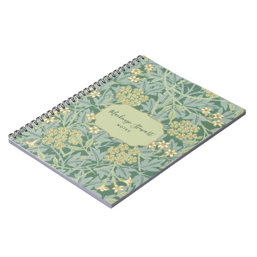 Green Jasmine Floral Pattern Notitieboek (Linkerzijde)