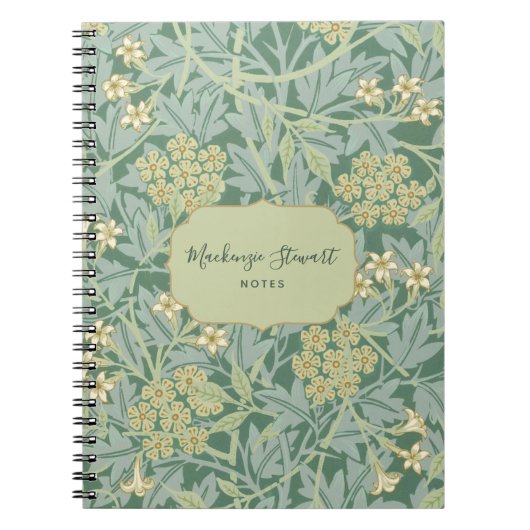 Green Jasmine Floral Pattern Notitieboek (Voorkant)