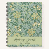 Green Jasmine Floral Pattern Sketchbook Notitieboek (Voorkant)
