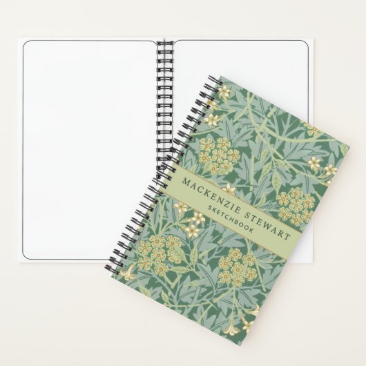 Green Jasmine Floral Pattern Sketchbook Notitieboek (Binnen)