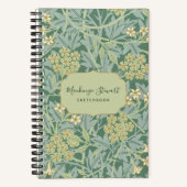 Green Jasmine Floral Pattern Sketchbook Notitieboek (Voorkant)