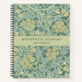 Green Jasmine Floral Pattern Sketchbook Notitieboek (Voorkant)