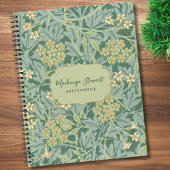 Green Jasmine Floral Pattern Sketchbook Notitieboek
