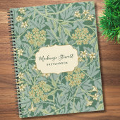 Green Jasmine Floral Pattern Sketchbook Notitieboek