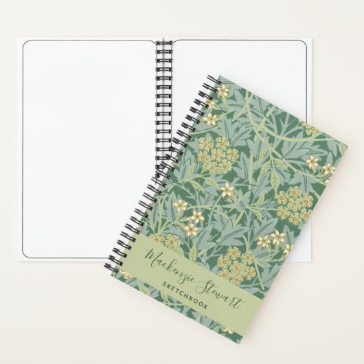 Green Jasmine Floral Pattern Sketchbook Notitieboek (Binnen)