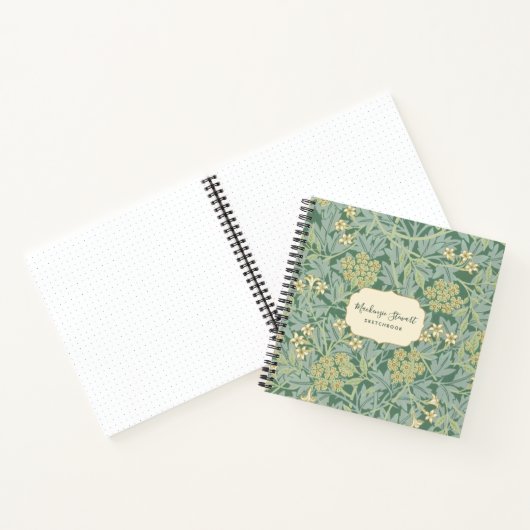 Green Jasmine Floral Pattern Sketchbook Notitieboek (Binnen)