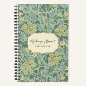 Green Jasmine Floral Pattern Sketchbook Notitieboek (Voorkant)