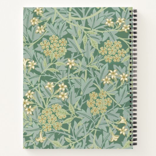 Green Jasmine Floral Pattern Sketchbook Notitieboek (Achterkant)
