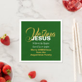 Green JESUS REASON SEASON-kerstpapier Servet (Insitu)