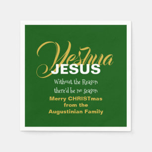 Green JESUS REASON SEASON-kerstpapier Servet